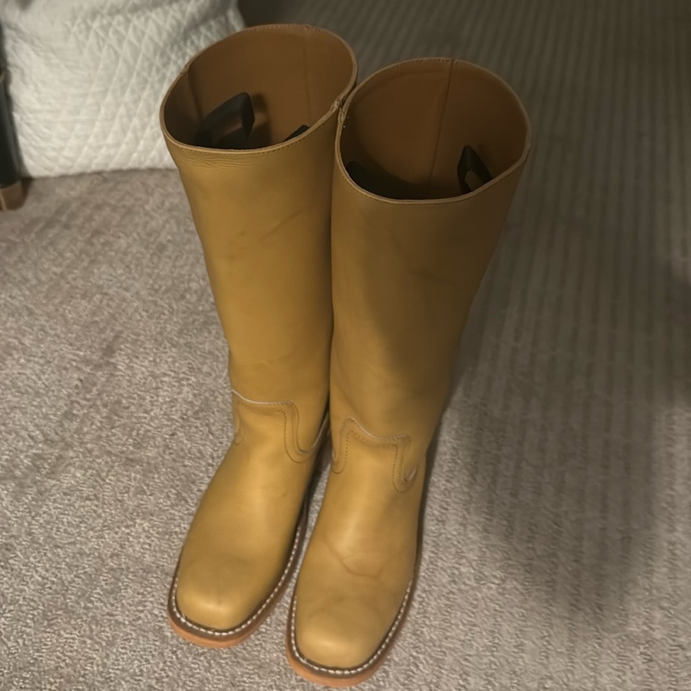 New Frye boots with box, worn once size 8. Wrong size